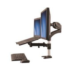 SOPORTE PARA UN MONITOR - BRAZO PARA MONITOR Y BASE PARA LAPTOP CON AJUSTE DE ALTURA DE UN TOQUE - CON SOPORTE VESA PARA PANTALL