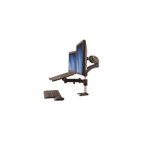 SOPORTE PARA UN MONITOR - BRAZO PARA MONITOR Y BASE PARA LAPTOP CON AJUSTE DE ALTURA DE UN TOQUE - CON SOPORTE VESA PARA PANTALL