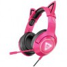 AUDIFONOS GAMER OCELOT TIPO DIADEMA/OVER-EAR/USB/3.5MM/COLOR ROSA CON NEGRO/ALAMBRICOS/ILUMINACION BLANCA/CONTROL DE AUDIO/MICRO