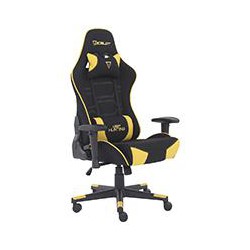 SILLA GAMER DE TELA OCELOT/ COLOR AMARILLA CON NEGRO / BASE REFORZADA DE NYLON/ DESCANSA BRAZOS AJUSTABLES / ANGULO DE INCLINACI