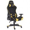 SILLA GAMER DE TELA OCELOT/ COLOR AMARILLA CON NEGRO / BASE REFORZADA DE NYLON/ DESCANSA BRAZOS AJUSTABLES / ANGULO DE INCLINACI