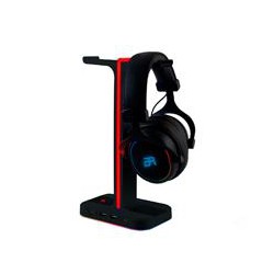 BASE GAMER BALAM RUSH ATLAS HR760 / SOPORTE PARA DIADEMA / ILUMINACION RGB / 2X USB A / NEGRO / BR-931502