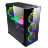 GABINETE GAMER OCELOT/NEGRO/MEDIA TORRE/SOPORTA 6X VENTILADORES 120MM/SOPORTA GPU 350MM/CRISTAL TEMPLADO/SIN FUENTE/ATX