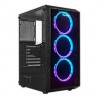 GABINETE GAMER. NEGRO/ OCELOT/ ATX/ PANEL FRONTAL Y LATERAL CRISTAL TEMPLADO/ 5 BAHIAS DE ALMACENAMIENTO/ ESPACIO PARA 8 VENTILA