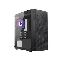 GABINETE GAMER BALAM RUSH ARTIC GI725 / MINI TORRE / MICRO ATX, MINI ITX / VENTILADOR RGB / PANEL CRISTAL TEMPLADO, METAL / NEGR