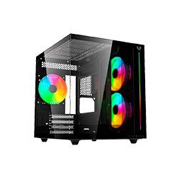 GABINETE GAMER BALAM RUSH TANK PRO EVO GM955 / MINI TORRE / MICRO ATX- MINI ITX / PANELES REMOVIBLES / ILUMINACION RGB / VENTILA