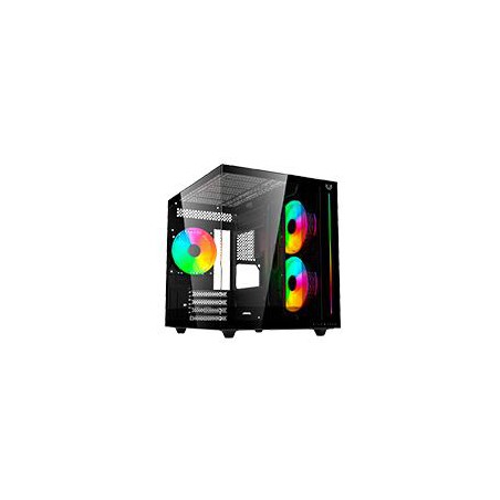 GABINETE GAMER BALAM RUSH TANK PRO EVO GM955 / MINI TORRE / MICRO ATX- MINI ITX / PANELES REMOVIBLES / ILUMINACION RGB / VENTILA