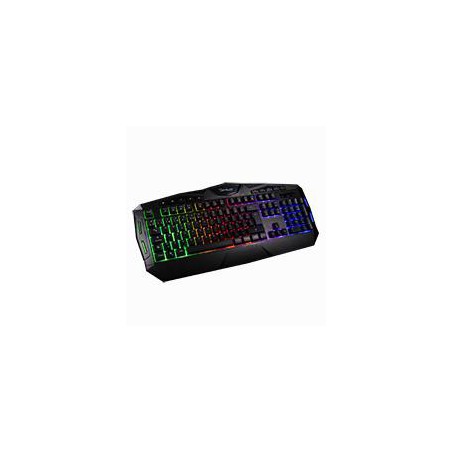 TECLADO MEMBRANA EXTENDIDO OCELOT/ALAMBRICO/PLASTICO/NEGRO/ILUMINACION TIPO ARCOIRIS/TECLAS MULTIMEDIA/GAMER