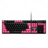 TECLADO MECANICO EXTENDIDO OCELOT/ALAMBRICO/ILUMINACION TIPO RGB CUBIERTA DE ABS/COLOR NEGRO CON ROSA/GAMER