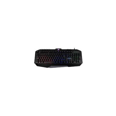 TECLADO GAMER BALAM RUSH GUNFIRE KG330 / ALAMBRICO USB / ILUMINACION LED / MULTIMEDIA / ESPAÑOL / 117 TECLAS / NEGRO / BR-929639