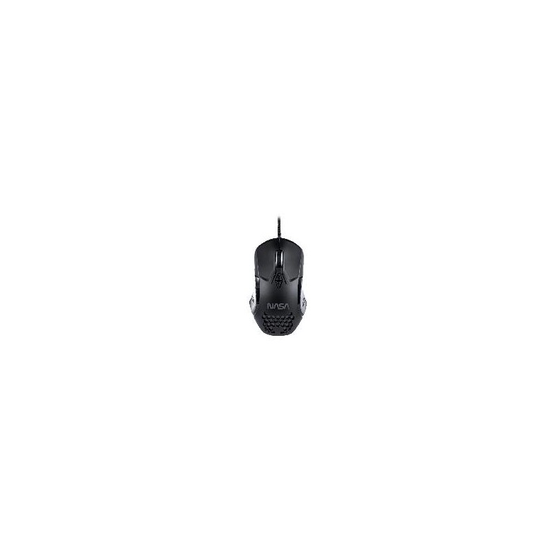 MOUSE GAMER NASA BY TECHZONE NS-GM01 ALAMBRICO LED RGB NEGRO 7 BOTONES HASTA 6400 DPIS