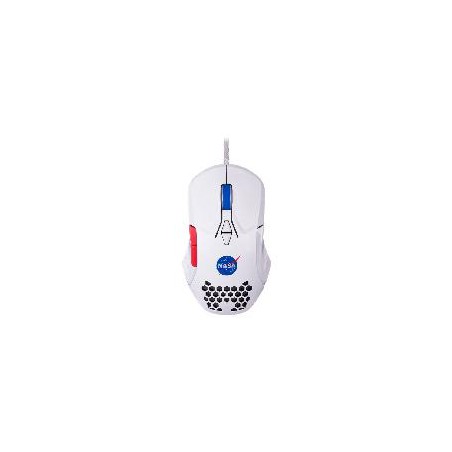 MOUSE GAMER NASA BY TECHZONE NS-GM03 ALAMBRICO LED RGB BLANCO 7 BOTONES HASTA 6400 DPIS