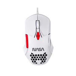 MOUSE GAMER NASA BY TECHZONE NS-GM04 ALAMBRICO LED RGB BLANCO 7 BOTONES HASTA 6400 DPIS