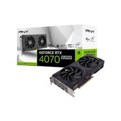 TARJETA DE VIDEO PNY GEOFORCE RTX 4070 SUPER DUAL FAN OC / 12GB GDDR6 / DP 1.4A / HDMI 2.1 / PCIE 4.0 X16 / GAMA ALTA / GAMER