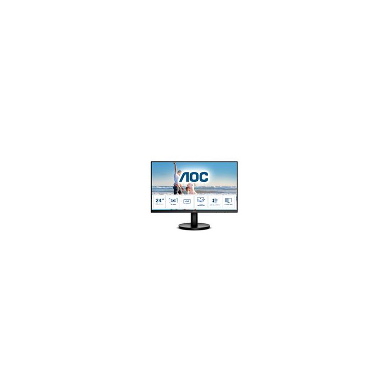 MONITOR LED AOC 24B3HM / COLOR NEGRO / PANEL VA 23.8 / HDMI Y VGA / ASPECTO 169 / TIEMPO DE RESPUESTA 4MS / FULL HD 1920 X 1080 