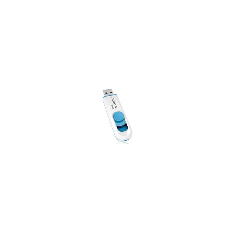 MEMORIA ADATA 32GB USB 2.0 C008 RETRACTIL BLANCO-AZUL (AC008-32G-RWE)