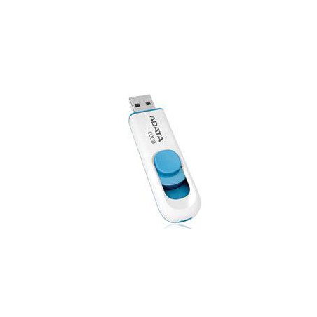 MEMORIA ADATA 32GB USB 2.0 C008 RETRACTIL BLANCO-AZUL (AC008-32G-RWE)