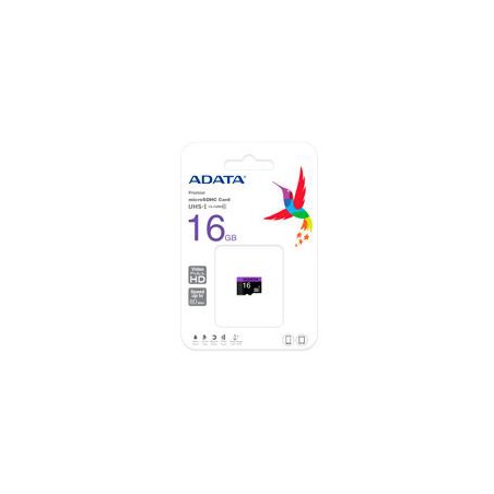 MEMORIA ADATA MICRO SDHC 16GB UHS-I CLASE 10 C/ADAPTADOR (AUSDH16GUICL10-RA1)