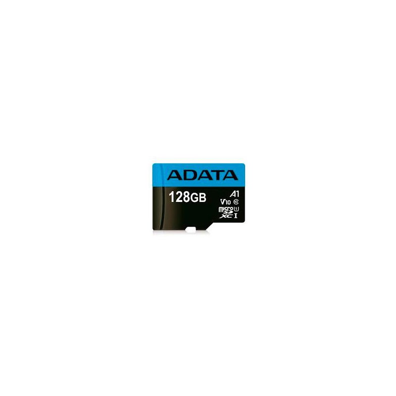 MEMORIA ADATA MICRO SDXC/SDHC 128GB UHS-I 100MB/25MB CLASE 10 V10 A1 C/ADAPTADOR (AUSDX128GUICL10A1-RA1)