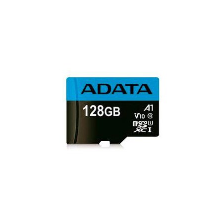 MEMORIA ADATA MICRO SDXC/SDHC 128GB UHS-I 100MB/25MB CLASE 10 V10 A1 C/ADAPTADOR (AUSDX128GUICL10A1-RA1)