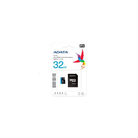 MEMORIA ADATA MICRO SDXC/SDHC 32GB UHS-I 100MB/25MB CLASE 10 V10 A1 C/ADAPTADOR (AUSDH32GUICL10A1-RA1)