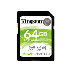 MEMORIA KINGSTON SDXC CANVAS SELECT PLUS 64GB UHS-I CLASE 10 (SDS2/64GB)