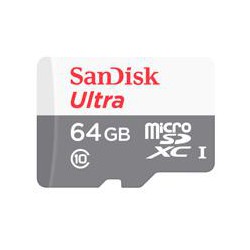 MEMORIA SANDISK MICRO SDXC 64GB ULTRA 100MB/S CLASE 10 C/ADAPTADOR SDSQUNR-064G-GN3MA