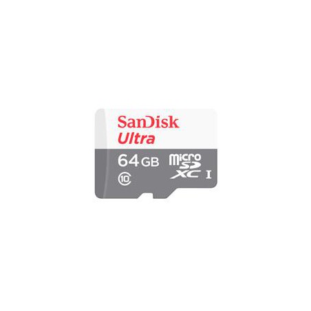 MEMORIA SANDISK MICRO SDXC 64GB ULTRA 100MB/S CLASE 10 C/ADAPTADOR SDSQUNR-064G-GN3MA