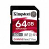 MEMORIA FLASH SD KINGSTON SDXC CANVAS REACT PLUS 64GB 300R UHS-II V90(SDR/64GB)