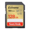 MEMORIA SANDISK SDXC 128GB EXTREME 180MB/S 4K CLASE 10 U3 V30 SDSDXVA-128G-GNCIN