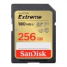 MEMORIA SANDISK SDXC 256GB EXTREME 180MB/S 4K CLASE 10 U3 V30 SDSDXVV-256G-GNCIN