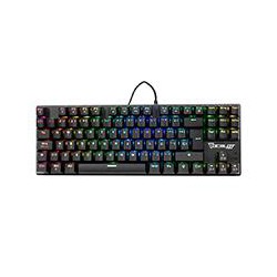 TECLADO ALAMBRICO TIPO MECANICO TKL SWITCH ROJO FULL RGB, ESTRUCTURA DE ABS