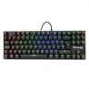 TECLADO ALAMBRICO TIPO MECANICO TKL SWITCH ROJO FULL RGB, ESTRUCTURA DE ABS