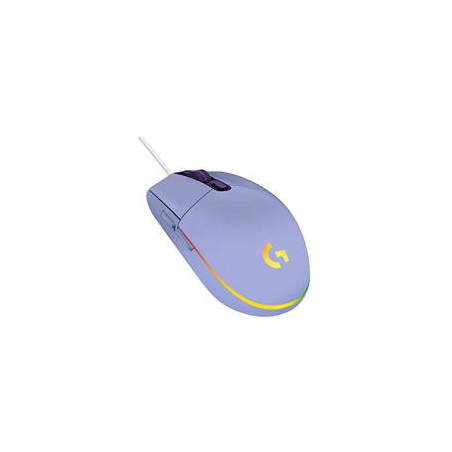 MOUSE GAMING LOGITECH G203 LIGHTSYNC LILAC OPTICO ALAMBRICO USB ILUMINACION RGB AJUSTABLE 6 BOTONES