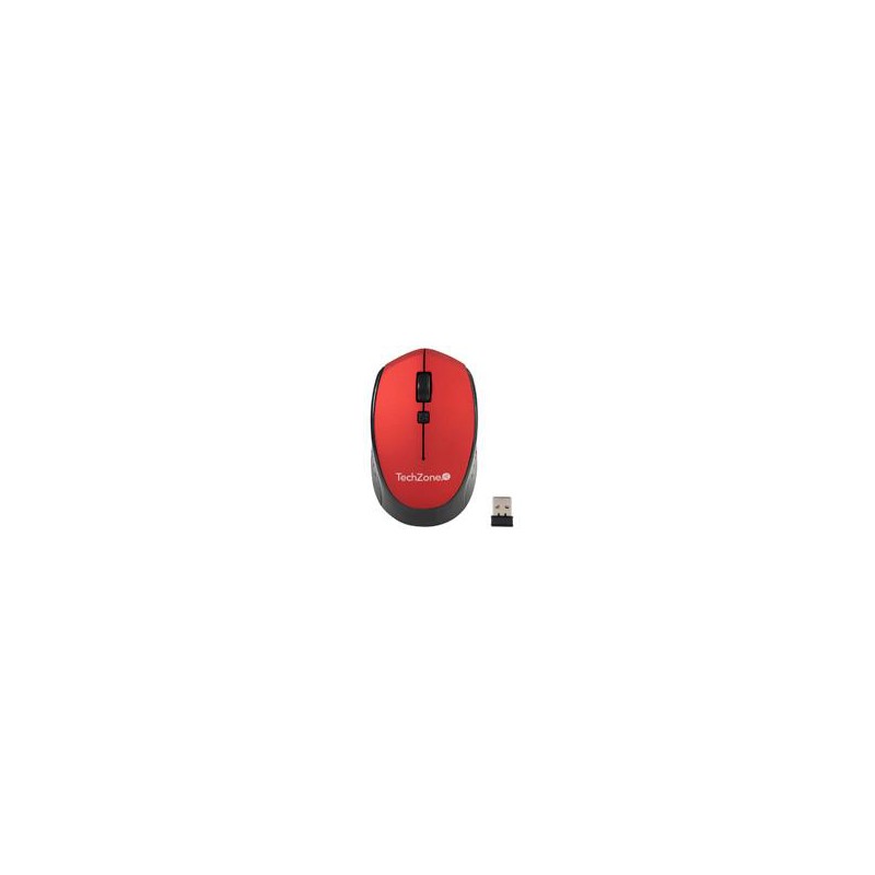 MOUSE TECHZONE TZ19MOU01-INAR OPTICO NANO USB BOTONES ROJO