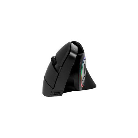 MOUSE ACTECK OPTIMIZE MI690 / VERTICAL / INALAMBRICO / RECEPTOR USB / RECARGABLE / OPTICO / 2400 DPI AJUSTABLE / NEGRO / AC-9330