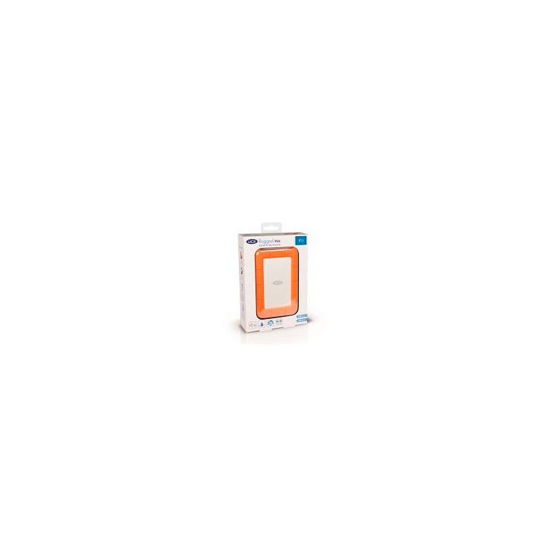 DISCO DURO EXTERNO LACIE RUGGED MINI 4TB 2.5 PORTATIL USB 3.0 NARANJA-PLATA WINDOWS MAC CONTRAGOLPES AGUA Y POLVO