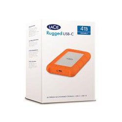 DISCO DURO EXTERNO LACIE RUGGED USB-C 4TB 2.5 PORTATIL USB 3.1 NARANJA-PLATA WINDOWS MAC CONTRAGOLPES AGUA Y POLVO