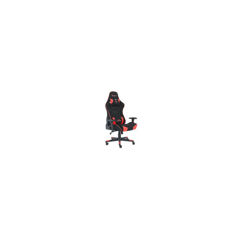 SILLA GAMER DE TELA OCELOT/ COLOR NEGRO CON ROJO/ BASE REFORZADA DE NYLON/ DESCANSA BRAZOS AJUSTABLES / ANGULO DE INCLINACION 15