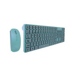 TECLADO Y MOUSE INALAMBRICO PARA NIÑOS BALLON PERFECT CHOICE AZUL