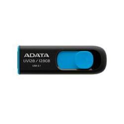 MEMORIA ADATA 128GB USB 3.2 UV128 RETRACTIL NEGRO-AZUL (AUV128-128G-RBE)