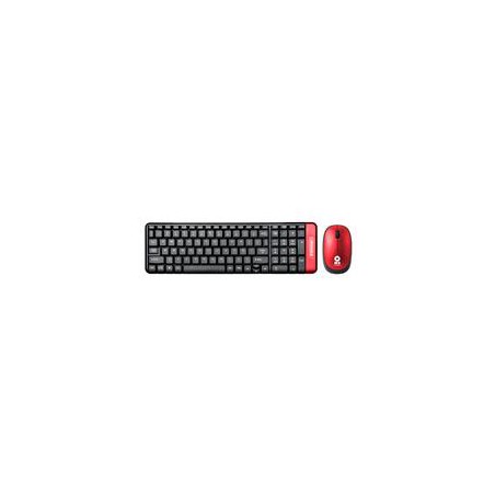 KIT DE TECLADO Y MOUSE INALÁMBRICO  MULTIMEDIA BROBOTIX ROJO