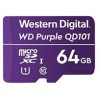 MEMORIA WD PURPLE SC QD101 MICRO SDXC 64GB VIDEOVIGILANCIA 24/7 CLASE 10 U1 LECT 50MB/S ESC 40MB/S  WDD064G1P0C