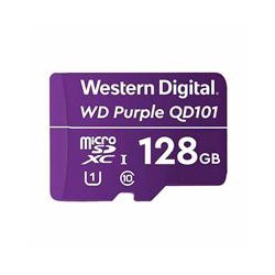 MEMORIA WD PURPLE SC QD101 MICRO SDXC 128GB VIDEOVIGILANCIA 24/7 CLASE 10 U1 LECT 50MB/S ESC 40MB/S WDD128G1P0C