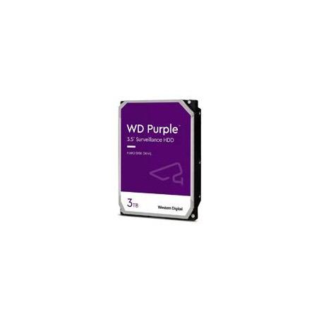 DISCO DURO INTERNO WD PURPLE 3TB 3.5 ESCRITORIO SATA3 6GB/S 256MB 5400RPM 24X7 DVR NVR 1-8 BAHIAS 1-64 CAMARAS WD33PURZ