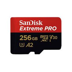 MEMORIA SANDISK MICRO SDXC 256GB EXTREME PRO 200MB/S 4K CLASE 10 A2 V30 C/ADAPTADOR SDSQXCD-256G-GN6MA