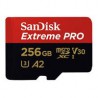 MEMORIA SANDISK MICRO SDXC 256GB EXTREME PRO 200MB/S 4K CLASE 10 A2 V30 C/ADAPTADOR SDSQXCD-256G-GN6MA